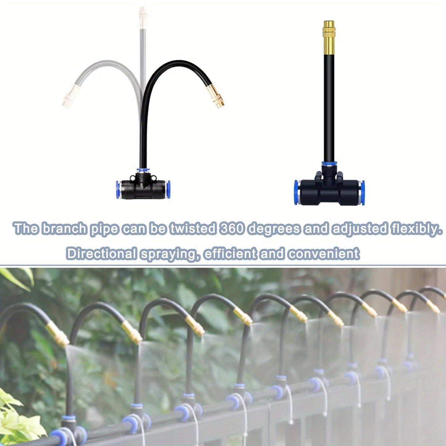 20M Micro Drip Irrigation Set Featuring an Adjustable 7.87-Inch Brass Mist Nozzle - a Self-Operating Watering Solution Ideal for Balcony And Greenhouse Gardening, Compatible with Euro-American Standards, No Electricity Needed
