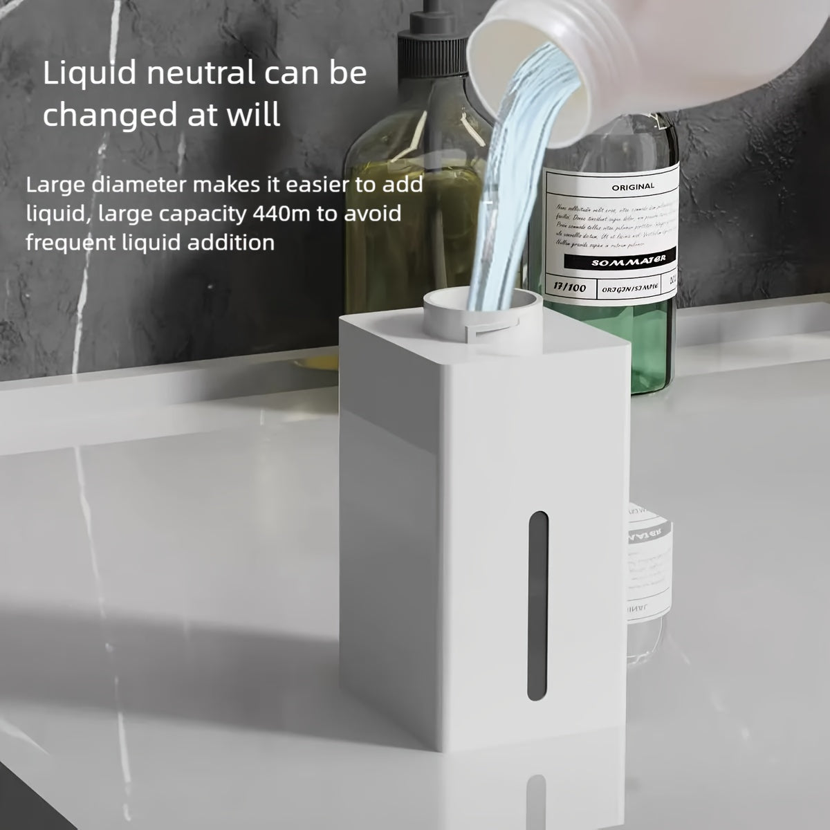 1pc 440ml Automatic Soap Dispenser, Visible Window, Liquid/foam Type, USB Charging, Four Gear Liquid Outlet Adjustment, Office, Hotel, Home, School, Bathroom/kitchen Soap Dispenser, Non-contact Soap Dispenser, Wall Mounted Or Desktop