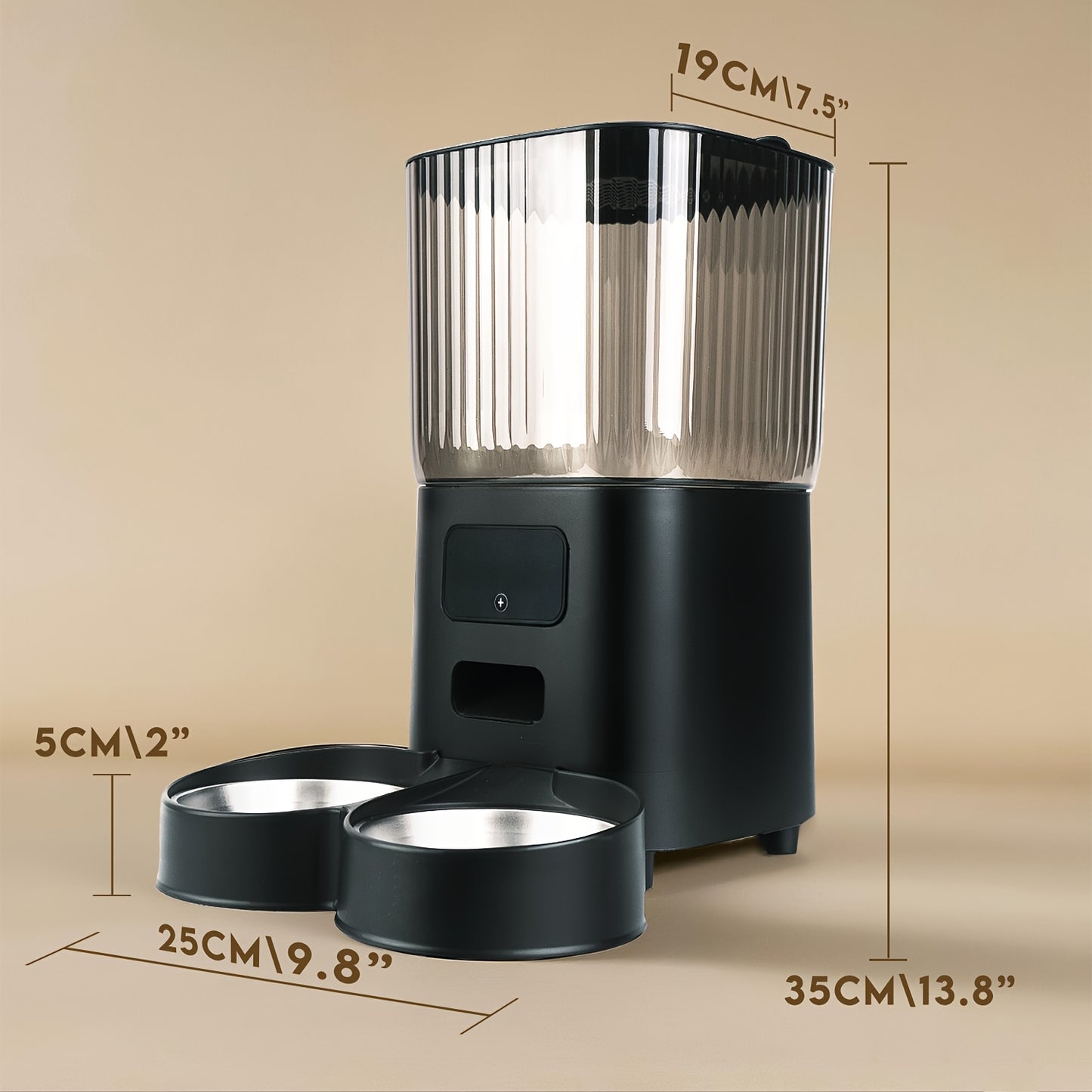 Automatic Cat Feeder 5L(with Camera) with 2K Camera: 5G WiFi Automatic Dog Feeder with Night Vision, Cat Food Dispenser with 5L Large Food Storage Container for Multiple Pet, Detachable for Easy Clean, 5L No 2K Camera