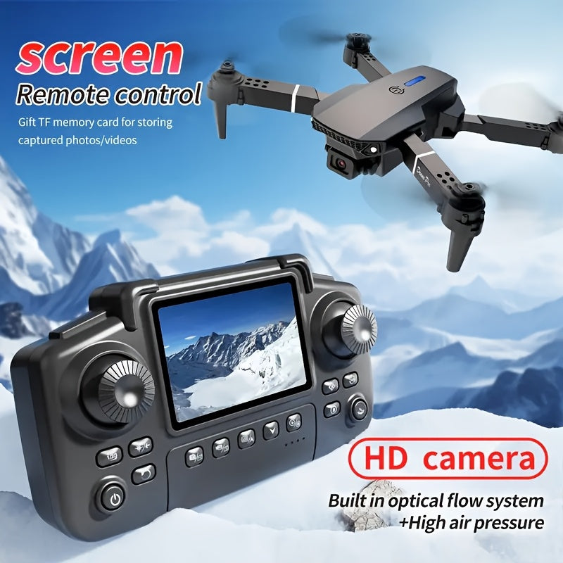 2025 Drone Featuring Remote Control And Integrated HD Display - No Smartphone Required, Real-Time Stability, Quick Transmission, One-Touch Takeoff, Optical Flow Hovering, Dual Cameras, USB Rechargeable, Ideal for Novices, Outdoor Activities