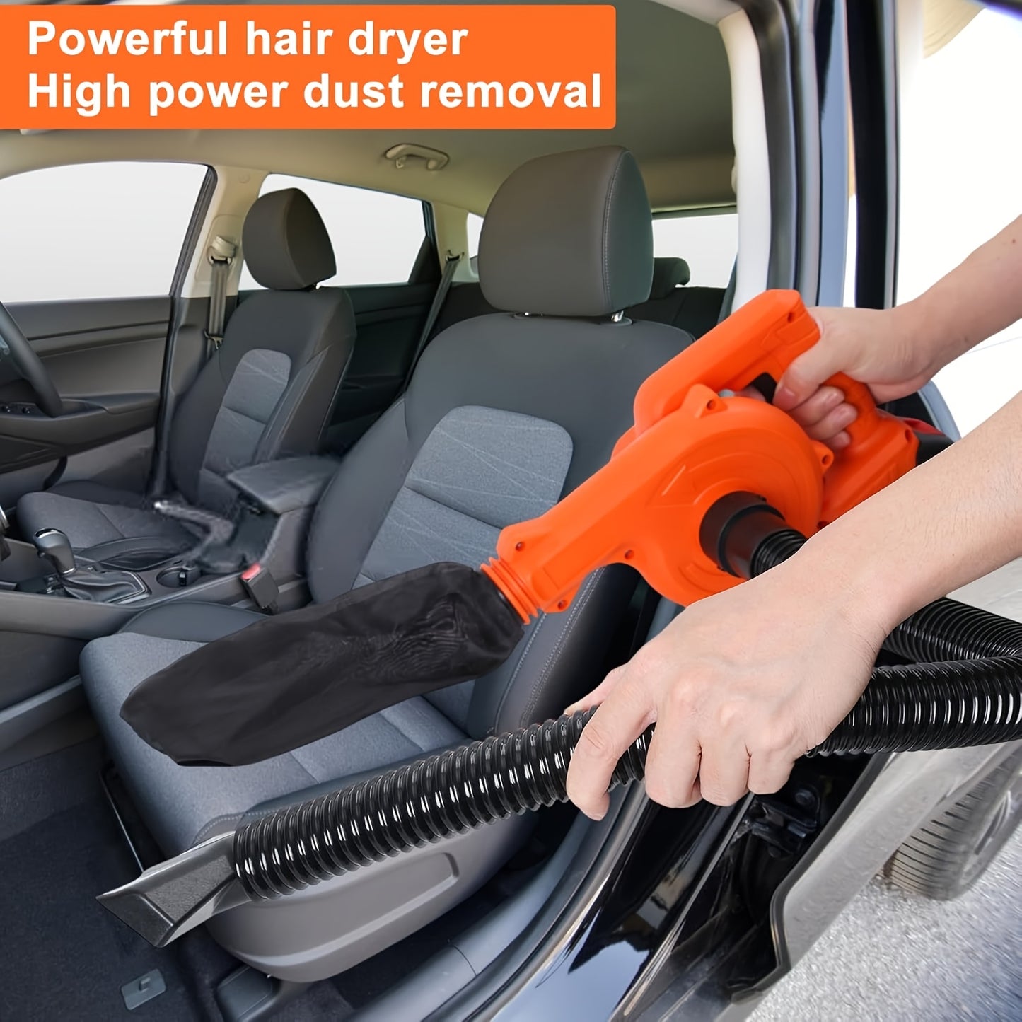 Cordless Leaf Blower And Vacuum with Batteries And Charger, 2-In-1 21V Cordless Leaf Blower, 150 Cu Ft/Min Lightweight Mini Cordless Leaf Vacuum, Handheld Electric Blower for Lawn Care/Dust/Pet Hair Orange