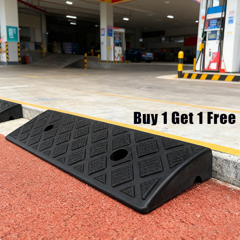 Buy 1 Get 1, A Total Of 2, 50*13*3cm Portable Curb Ramps Lightweight Plastic, Heavy Duty Plastic Threshold Ramp Set for Low Cars Driveway Loading Dock Bike Motorcycle Wheelchair Mobility