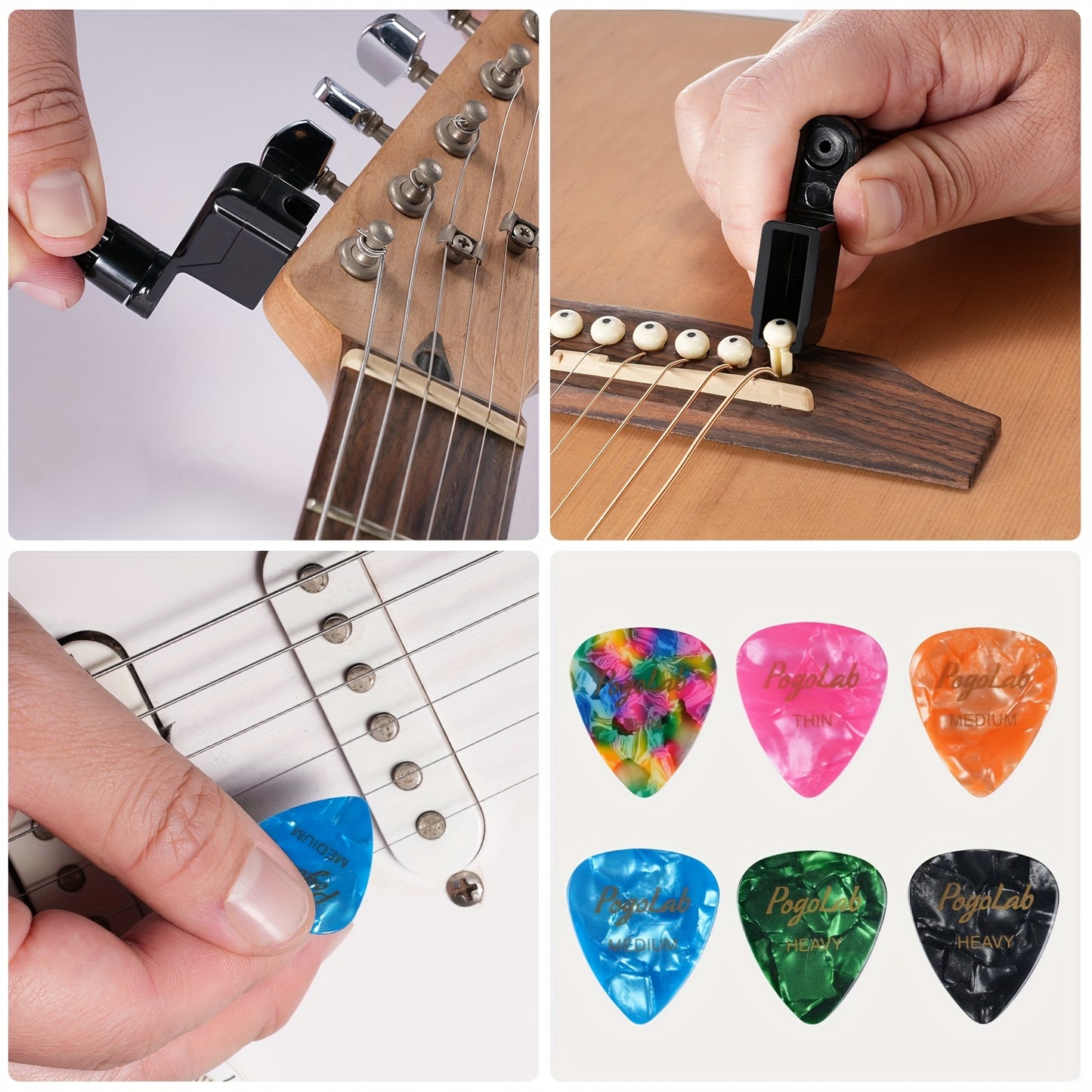 31pcs Guitar Tool Kit, POGOLAB Guitar Repair Kit, Luthier Tools, Guitar Winder, Guitar Setup Kit for Guitar Ukulele Bass Mandolin Banjo