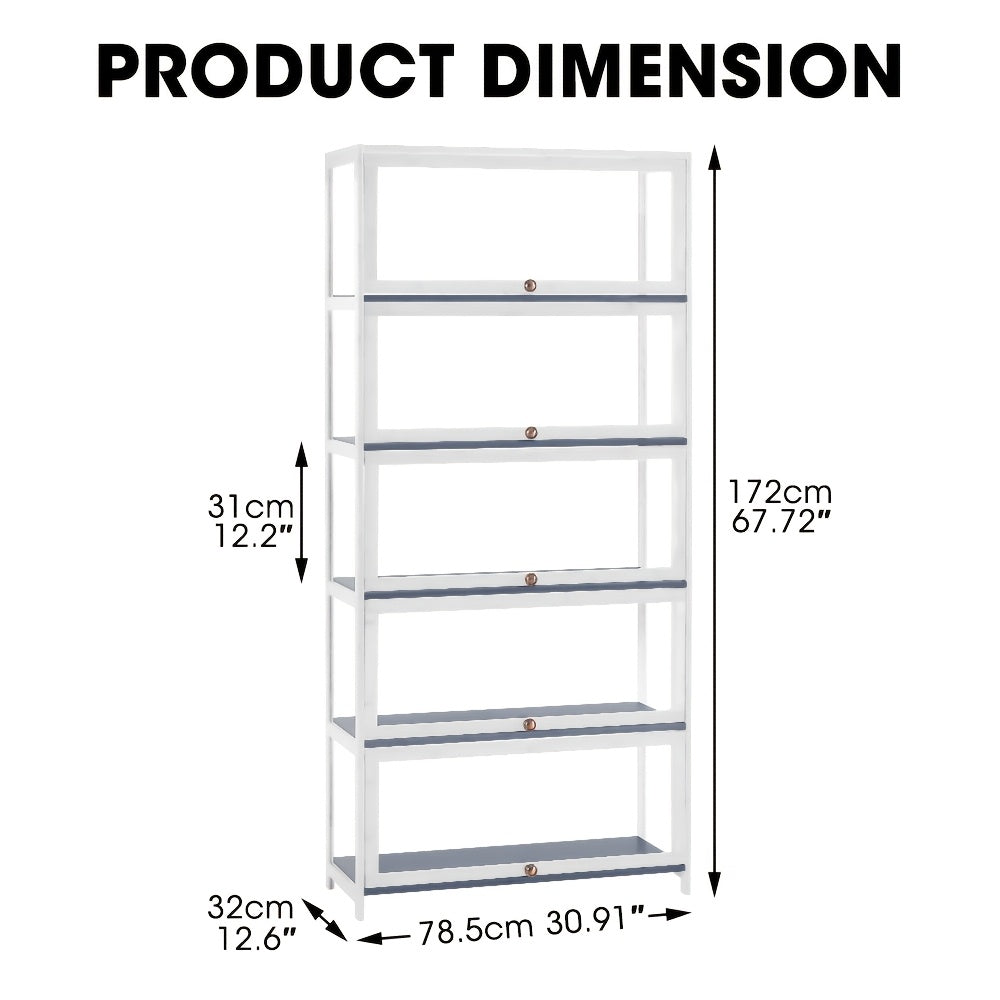 5-Tier Display Cabinet Storage Stand Rack White/ Natural/ Grey/ Black