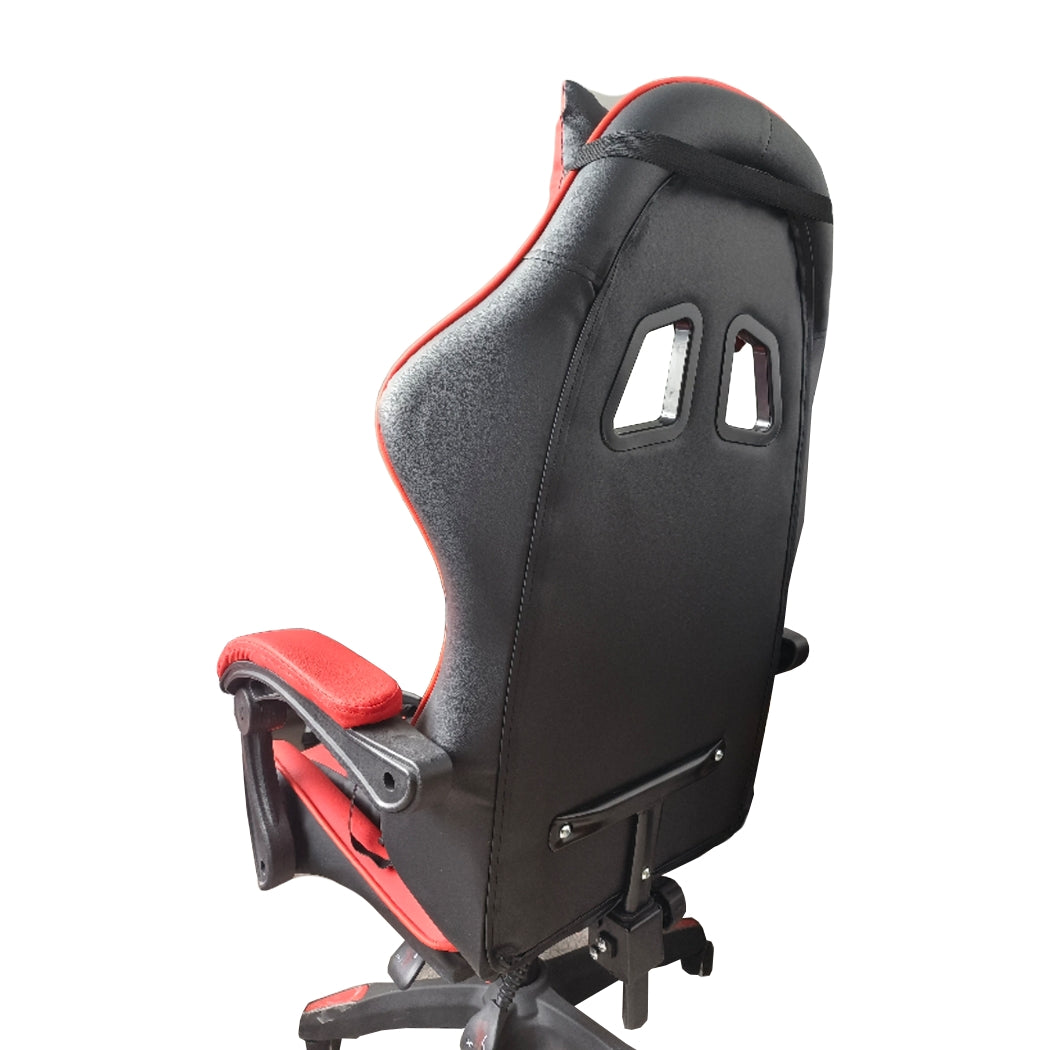 MAX Gaming Chair with Racing Design, Reclining Feature, Leather End, Office Use, Footrest, And Lumbar Support