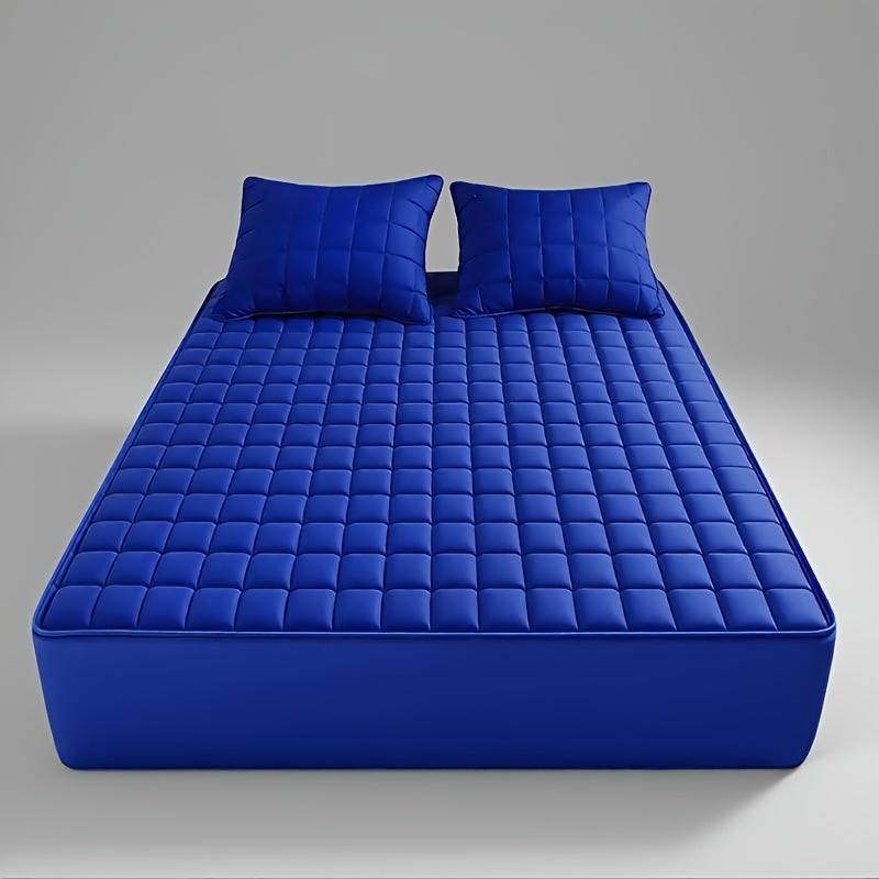 Completely Waterproof And Breathable Mattress Cover That Offers Comfort, Featuring a Thick Quilted Design with Multiple Layers And a Deep Pocket Suitable for 15-Inch Mattresses, Designed for Year-Round Use And Reusable Underpads