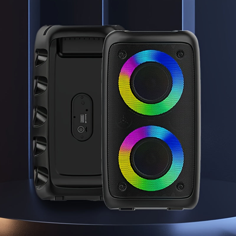 Wireless LED Light Speaker With Subwoofer, Large Boombox Speaker, Stereo Speaker, Subwoofer, Outdoor Wireless Speaker, Party Disco Light, 5.3, TWS, TF