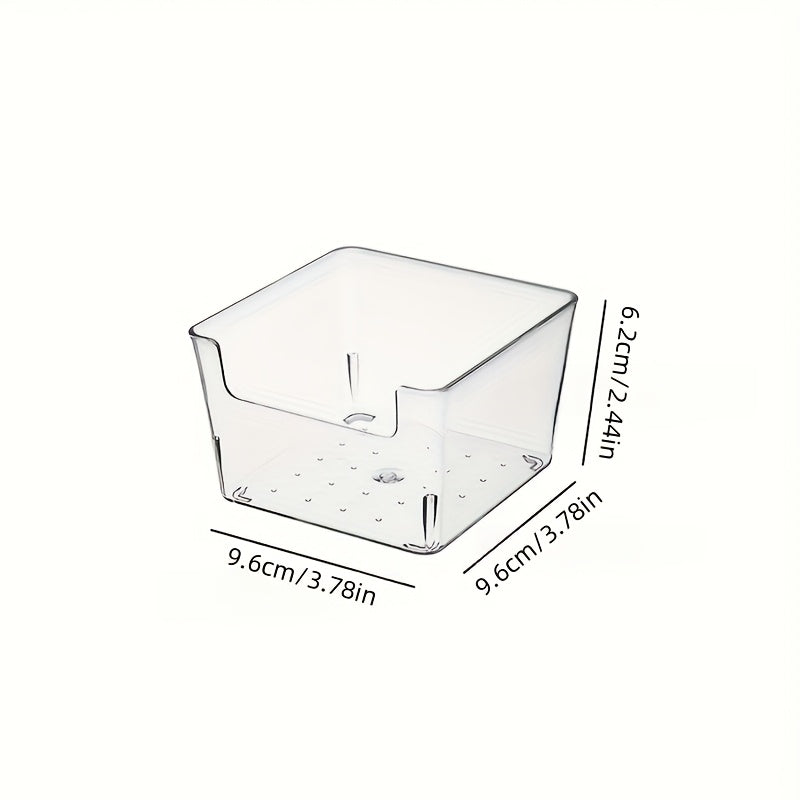 7pcs Stackable Transparent Storage Box Set, Drawer And Desktop Organizer Dividers for Cosmetics, Office Supplies, Kitchen Spice, No Assembly Required, Freely Combinable Bathroom Sorting Solution