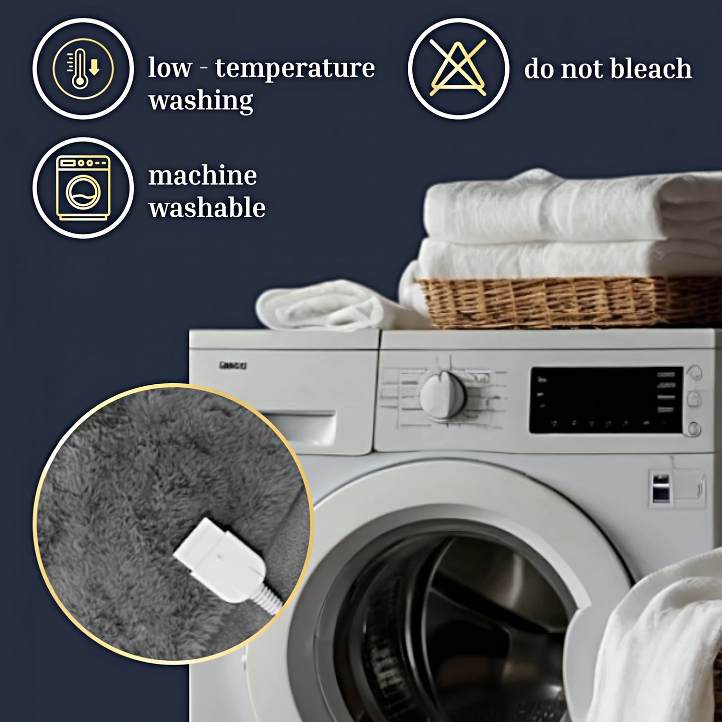 Electric Blanket 130 X 160 Cm - Heated Blanket & Heating Blanket, 5 Temperature Settings & Automatic Shutoff, Overheat Safety Feature, Washable in Machine, Cozy Warm Blanket for Bed & Couch, Flannel Electric Throw Blanket