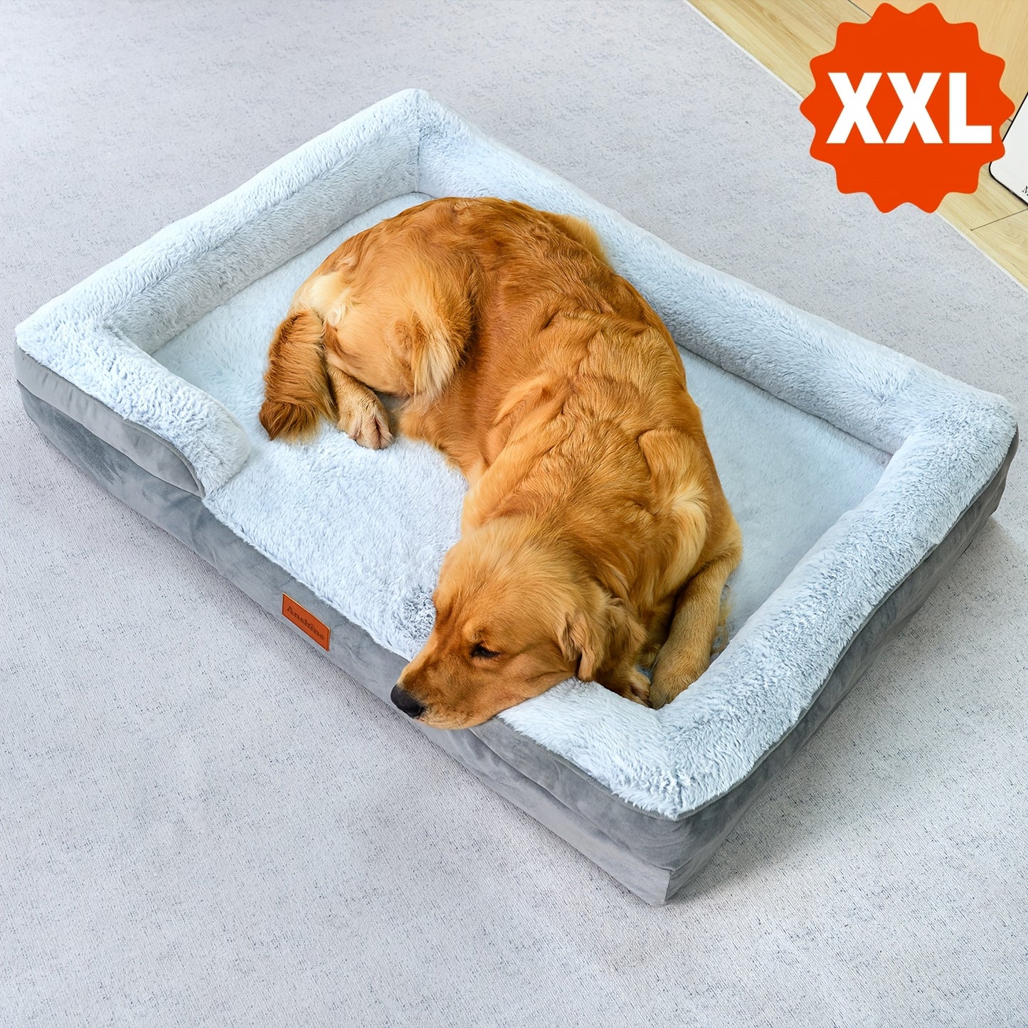 Orthopedic Dog Bed for Extra Large Dogs - Memory Foam Pet Sofa Bed with Removable Washable Cover, Non-Skid Bottom & Soft Lining, Orthopedic Support for Joint Health, Durable Rectangular Bed for Large Breeds, Easy Assembly