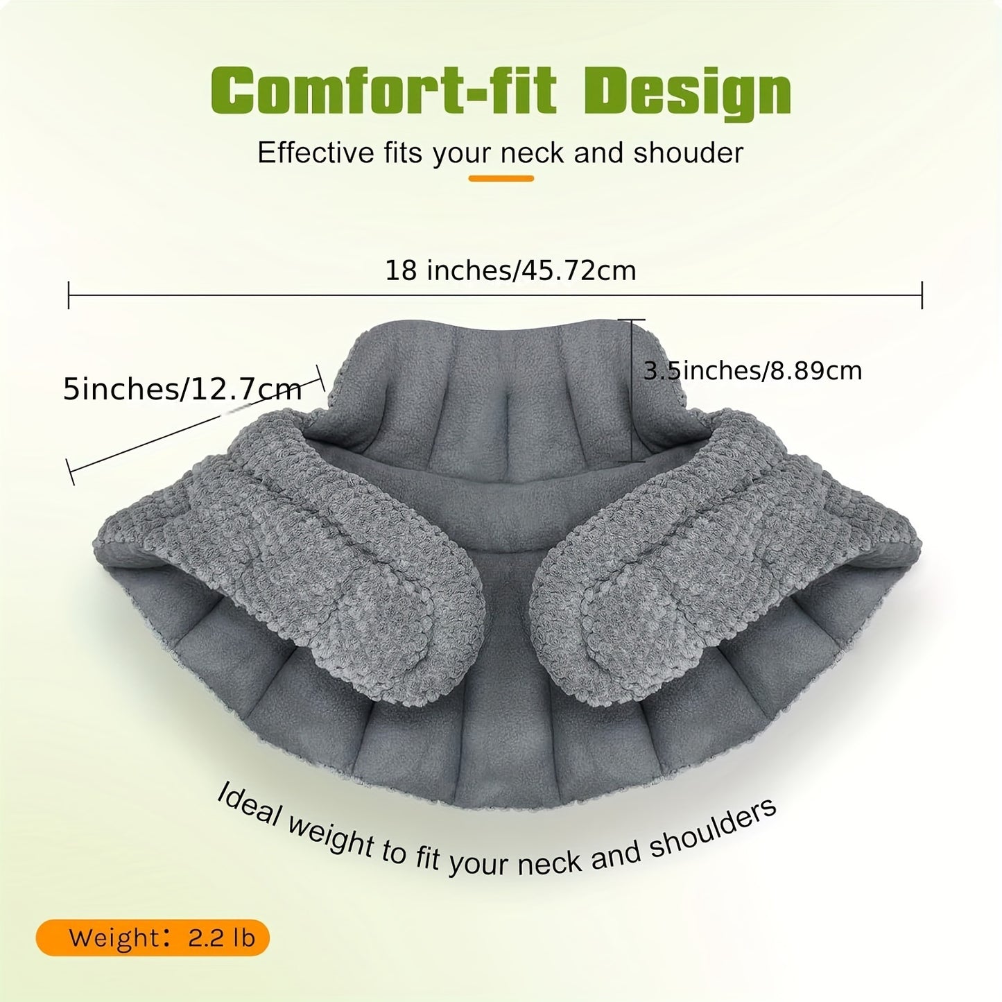 UNCN Microwave Heating Pad for Neck, Shoulders Back | Large Moist Weighted Cordless Heat Pad | Heated Neck Wrap Relaxation Grey