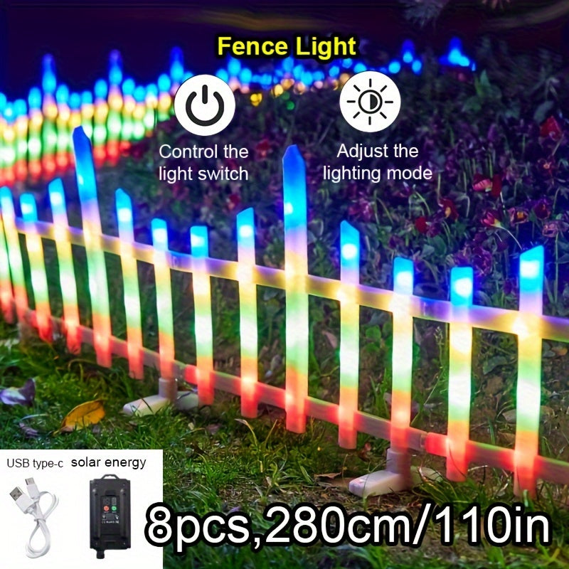 8pcs, Solar Lights, Outdoor Lights, Fences, Fences, Courtyards, Gardens, Small Yards, Lawns, Christmas Atmospheres, Decorative Lights IP44
