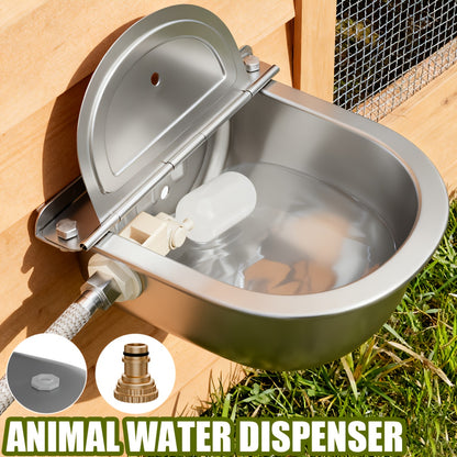Stainless Water Trough Bowl Automatic Drinking for Dog Horse Chicken Auto Fill