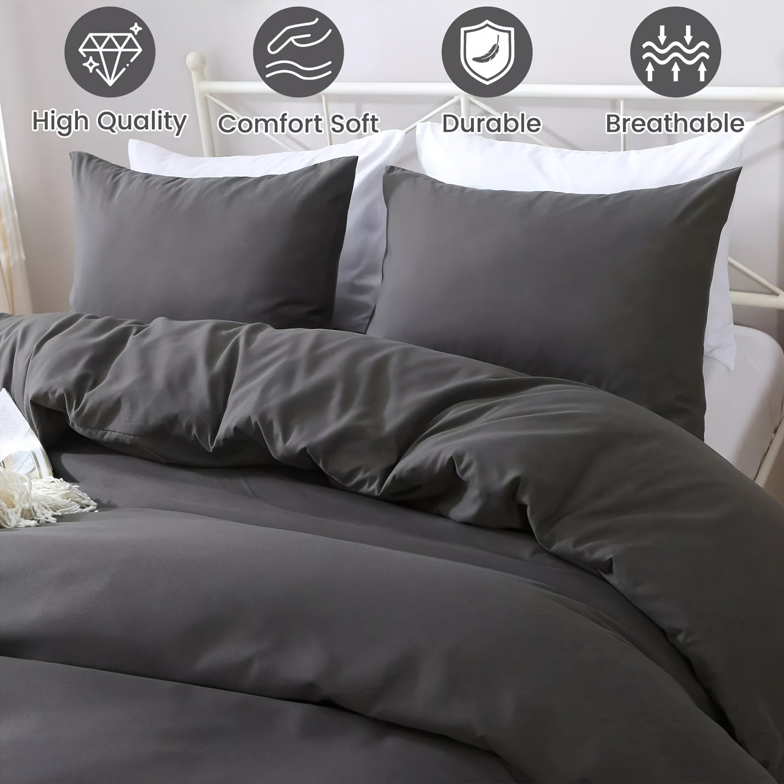 2200TC Luxury Hotel Quality Quilt Cover Set - Soft, Breathable, Durable, Fade Resistant - 1 Quilt Cover And 1/2 Pillowcase, Ideal Bedding Accessory for AU Climate