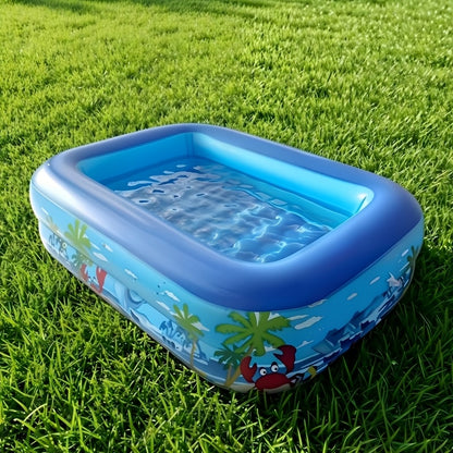 Inflatable Pool 1.2M Double-Layer Family Pool, The First Choice for Summer Outings Summer Cooling Water Play Center, Thickened Material, Quick Inflation Design, Parent-Child Water Fun Equipment Swimming Pool, Local Warehouse Quick Delivery