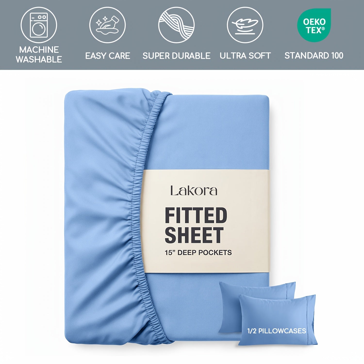 Luxury Fitted Sheet Set, Breathable Shrink-Resistant Deep Pocket Child Bed Fitted Sheets Set, Queen/King/Double/King Single Sizes, Luxury Hotel Kids Bed Fitted Sheet Set with Bed Size Compatibility, Ideal Gift