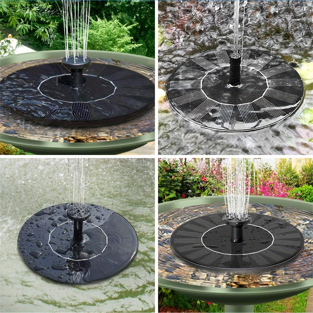 Solar Bird Bath Fountain Pump, Upgrade Solar Fountain with 6 Nozzle, Free Standing Floating Solar Powered Water Fountain Pump for Bird Bath, Garden, Pond, Pool, IPX8