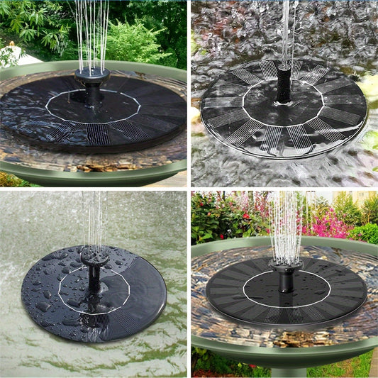 Solar Bird Bath Fountain Pump, Upgrade Solar Fountain with 6 Nozzle, Free Standing Floating Solar Powered Water Fountain Pump for Bird Bath, Garden, Pond, Pool, IPX8