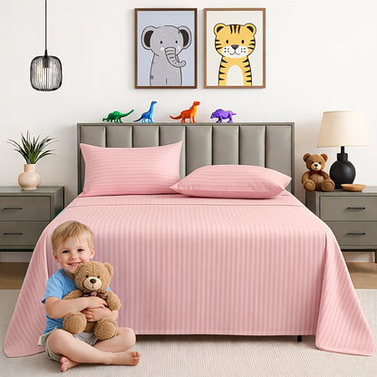 Set of 4 Sheets with 1800 Thread Count, Featuring a Lightweight And Soft Striped Design. They Are Comfortable, Breathable, And of Luxury Hotel Quality, with a Deep Pocket Design. Ideal for Home Use, Dormitories, Travel, And As Gifts