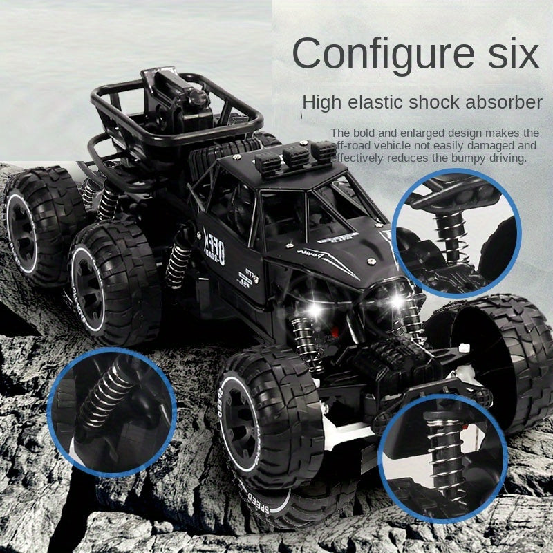 6 Wheel Alloy Climbing Car, 4WD Off-Road Toy with High Elastic Shock Absorbers, Strong Tires for All Terrains And Speeds, Gift for Children's Day, Birthday for 3+ Boys And Girls (Black/Blue)