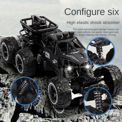 6 Wheel Alloy Climbing Car, 4WD Off-Road Toy with High Elastic Shock Absorbers, Strong Tires for All Terrains And Speeds, Gift for Children's Day, Birthday for 3+ Boys And Girls (Black/Blue)