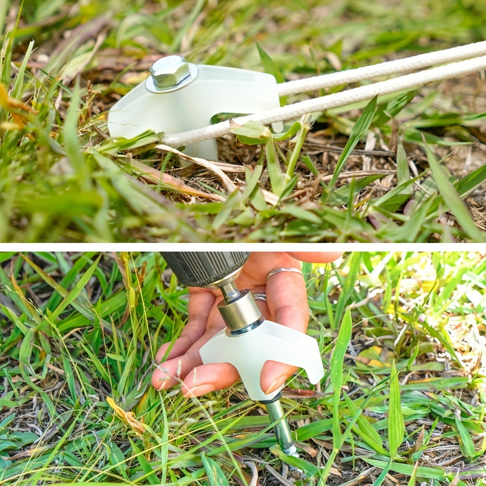 21pcs/Set 8-Inch Heavy-Duty Stainless Steel Tent Pegs - Screw In Ground Anchor Stakes with Hex Head Driver And Carry Case - Luminous Outdoor Hexagonal Drillable Metal Tent Nails Fixing Nails for Camping & Securing