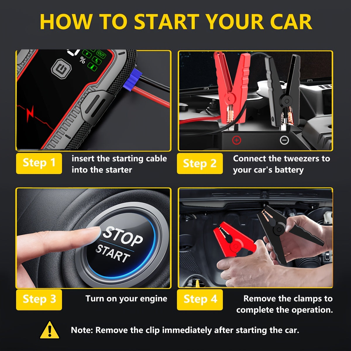 12V Car Jump Starter 8000A Peak Auto Battery Booster Pack, 26800/21800/12800 Mah Power Bank, Lithium Jump Box With LED Light LCD Screen (Up To All Gas Or 10.0L Diesel Engine)
