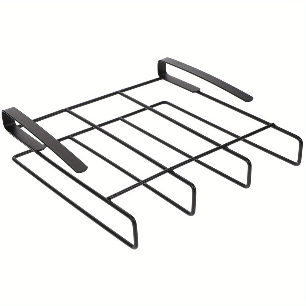 1pc Stainless Steel Space Saving Kitchen Hook Rack, Cutting Board & Lid Holder with Cabinet Door Hooks, Effortless Organizer for Kitchen Tools And Bathroom, Durable, Easy Install, Maximizes Space