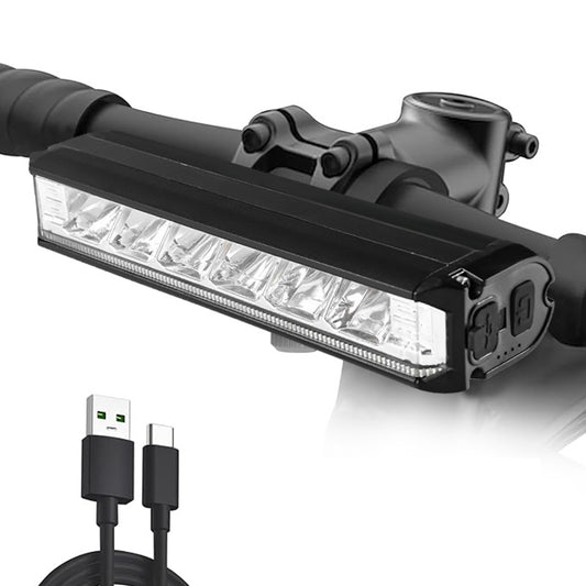 New Ultra-Bright Aluminum Alloy Bike Light - Rechargeable Via USB - Ideal for Night Riding on Mountain Bikes - Compatible with Different Bicycle Types