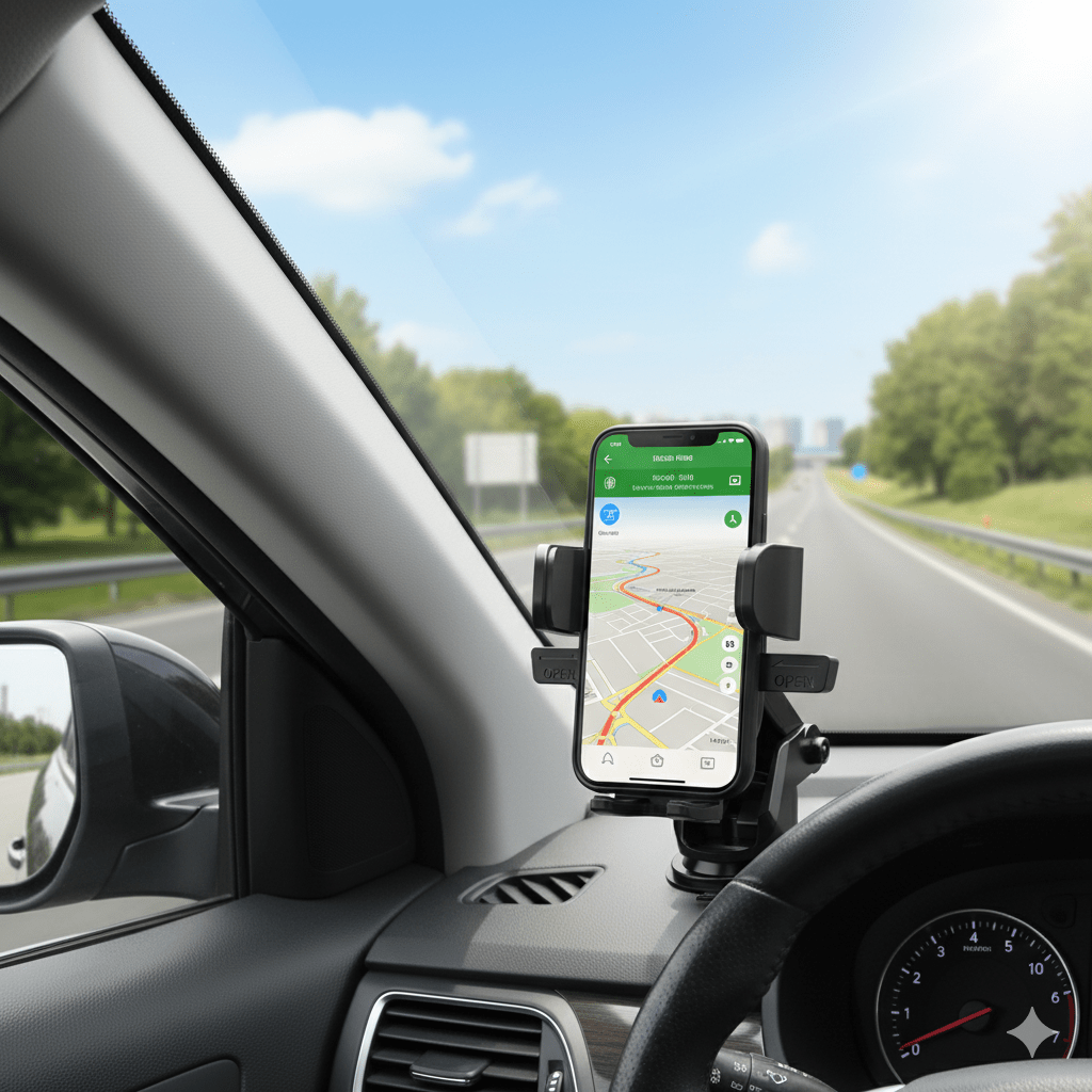Borofone H60 Car Phone Holder – Hands-Free Car Mount, Adjustable 360° Rotation, Strong Suction Cup, Compatible with Smartphones