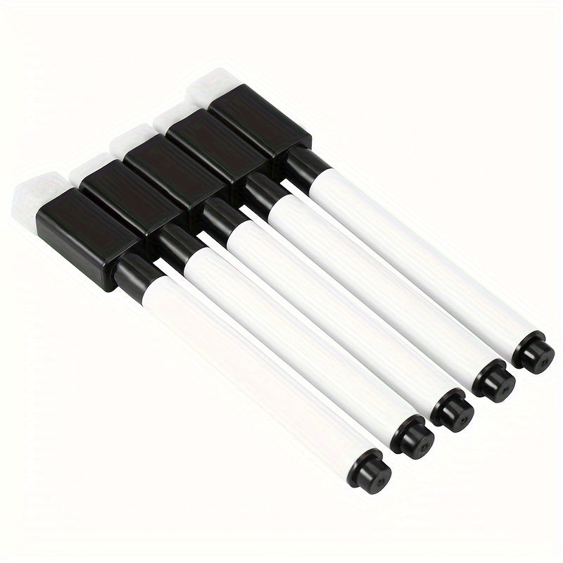 Magnetic Whiteboard Marker Pens Black Dry Wipe Erase Pen with Built-in Eraser Magnet