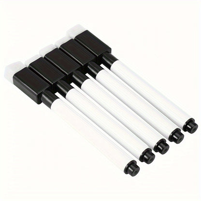 Magnetic Whiteboard Marker Pens Black Dry Wipe Erase Pen with Built-in Eraser Magnet