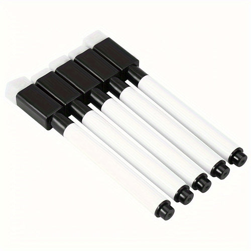 Magnetic Whiteboard Marker Pens Black Dry Wipe Erase Pen with Built-in Eraser Magnet