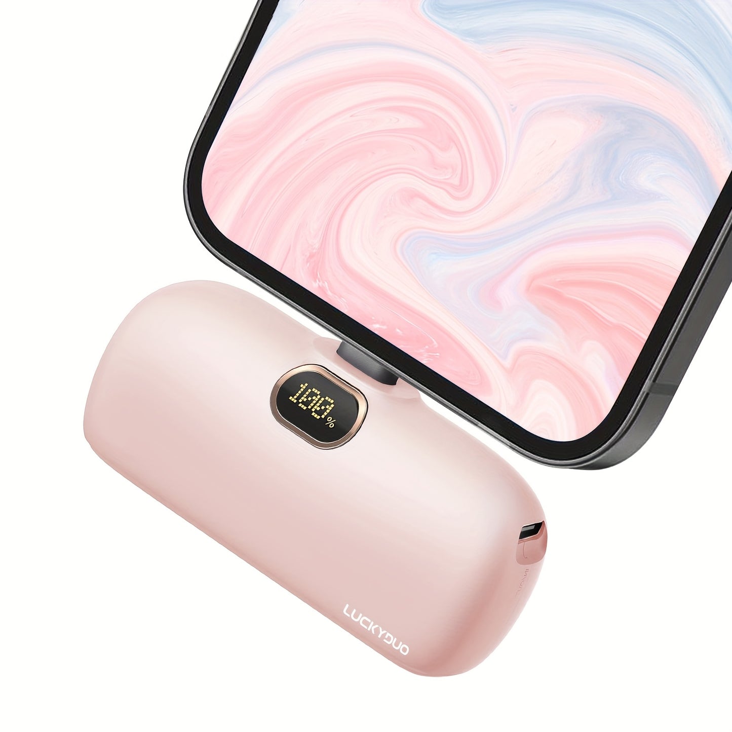 USB C Portable Charger 5000Mah, with PD20W Fast Charging Small Battery Pack with LED Display, Plug And Play Mobile Power Compatible for Iphone 16/15/For Samsung