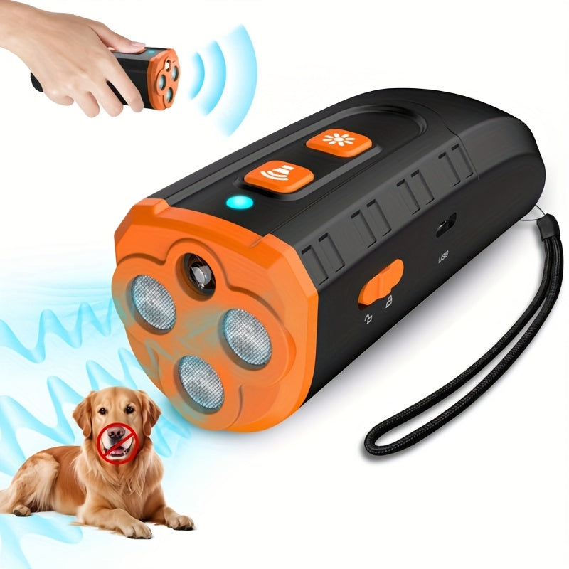Dog Bark Control Device - Rechargeable Anti-Barking Trainer with LED Flashlight, 3 Training Modes Effective Bark Deterrent for Large Dogs Compatible with All Breeds Barking Control Device, Stop Barking Devices for Dogs Stop Dog Barking Device