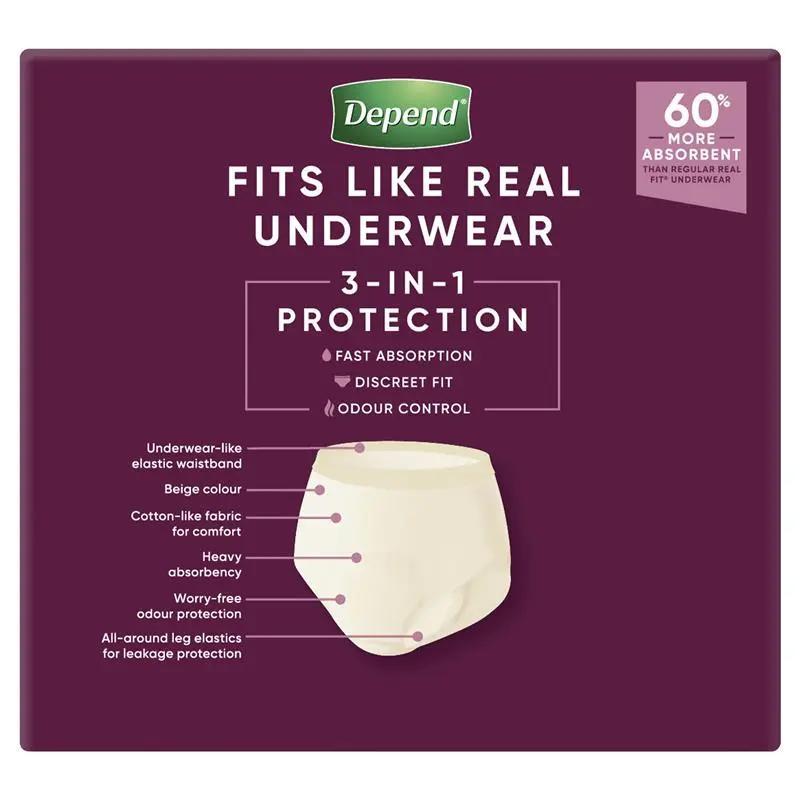 Depend Women Real Fit Underwear Super Large 16 Bulk Pack