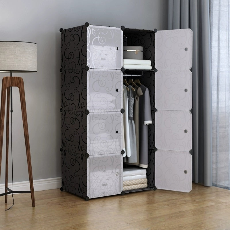 8-Cube Stackable Modular Storage Organizer Shelf – Easy Assembly Durable Frame in Classic Black & White – Multi-Functional Shelf for Books, Clothes, Toys & Sundries – Perfect for Home, Dorm, Rental Living