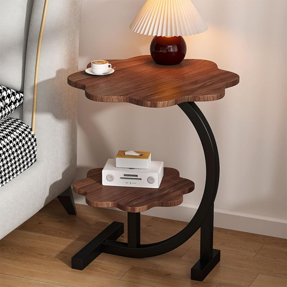 2-Tier Round Coffee Table – Modern Wood & Metal Side Table – additional product view 20