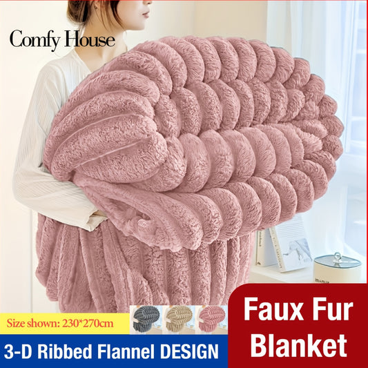 Super Soft 3D Textured Jacquard Throw - Fluffy And Cloud-Like Blanket for Beds, Couches, And Sofas | Cozy Fleece for All Seasons | Washable in Machine | Perfect Gift for Loved Ones