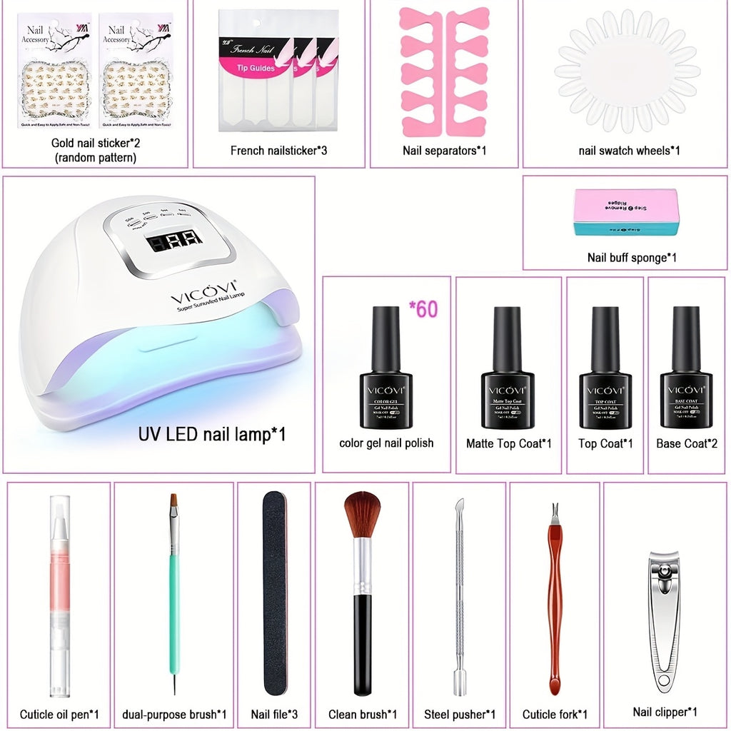 52pcs Gel Nail Polish Set Gel Nail Kit with 48 Colors Gel Polish KIt 4pcs Base Coat No Wipe Matte Top Coat Gel Polish Soak Off Gel Nail Kits Nails Art Manicure Home Gifts for Women s