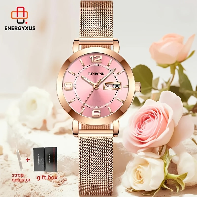 Elegant And Fashionable Women'S Wristwatches, Easy Women'S Wristwatches, Exquisite Women'S Wristwatches, Diverse Color Schemes And Styles, Small And Delicate Round Dials, Metal Mesh Straps That Fit The Wrist, High-End Gifts