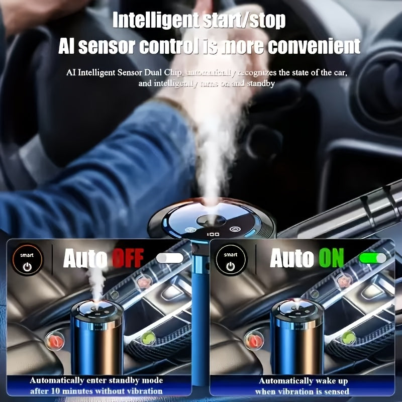 Rechargeable Smart Car Fragrance Diffuser with Star Projection Mode, Sonic Technology Diffuser, Portable Car Air Freshener And Humidifier, USB Charging, Compatible with Any Car Model, Ideal for Car Gifts And Holiday Presents