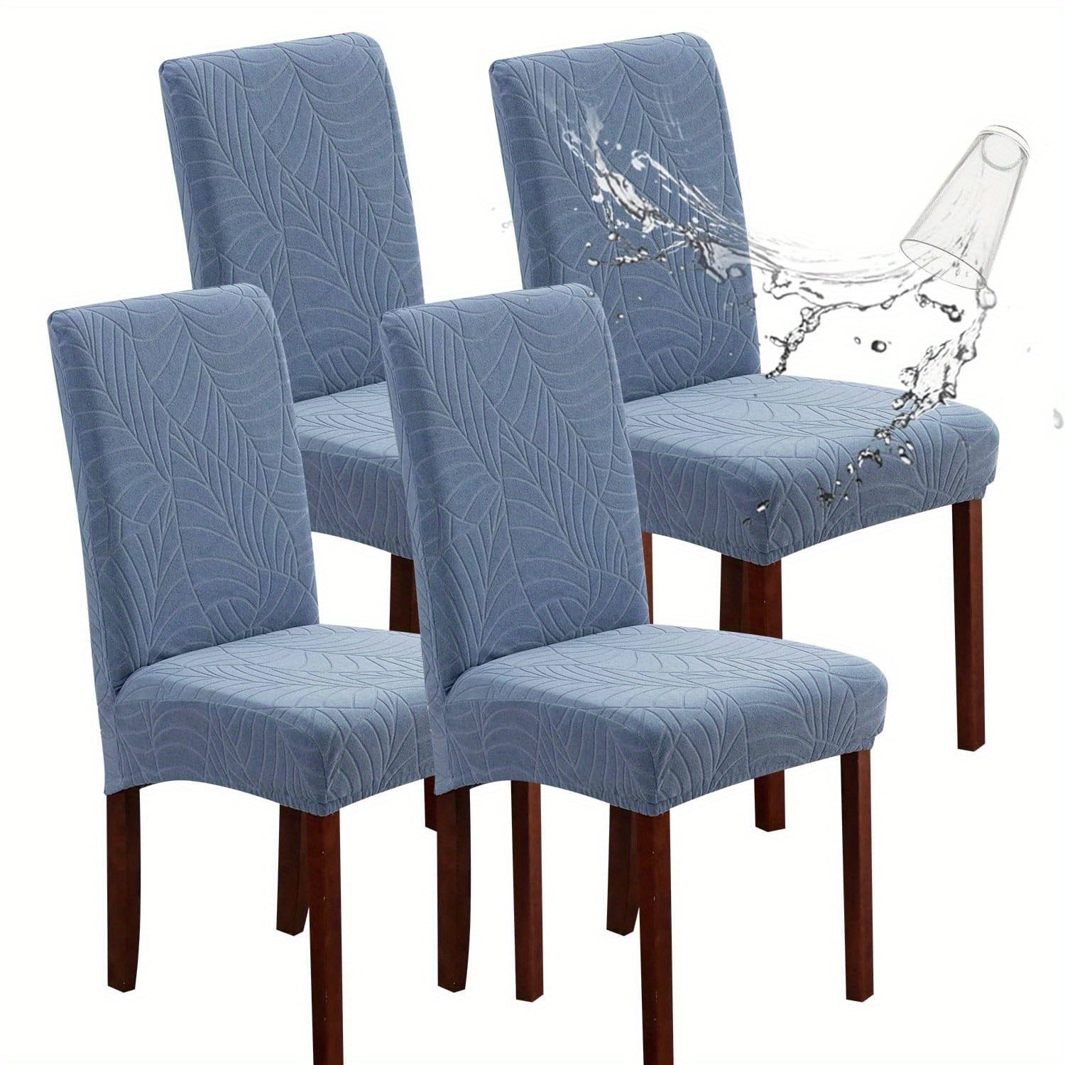 4/6pcs High Quality Chair Covers for Dining Room, Stretch Jacquard Dining Chair Slipcovers Removable Washable Chair Protector for Kitchen, Hotel, Restaurant