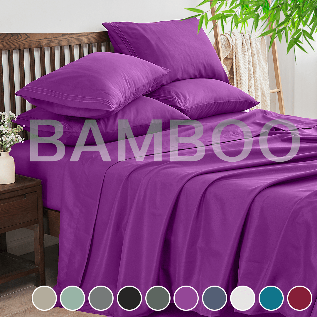 4-Piece Cooling Bamboo Sheet Set – Ultra-Breathable, Moisture-Wicking & Silky Smooth – 40cm Deep Pocket Design – Perfect for Summer Nights, Hot Sleepers, and Guest Bedrooms