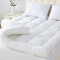 Luxury Bamboo Topper / Queen Size Mattress Topper / Cooling & Softness / 1500GSM Microfibre Filling / 10cm with Elastic / Fitted Washable Hypoallergenic Mattress Protector