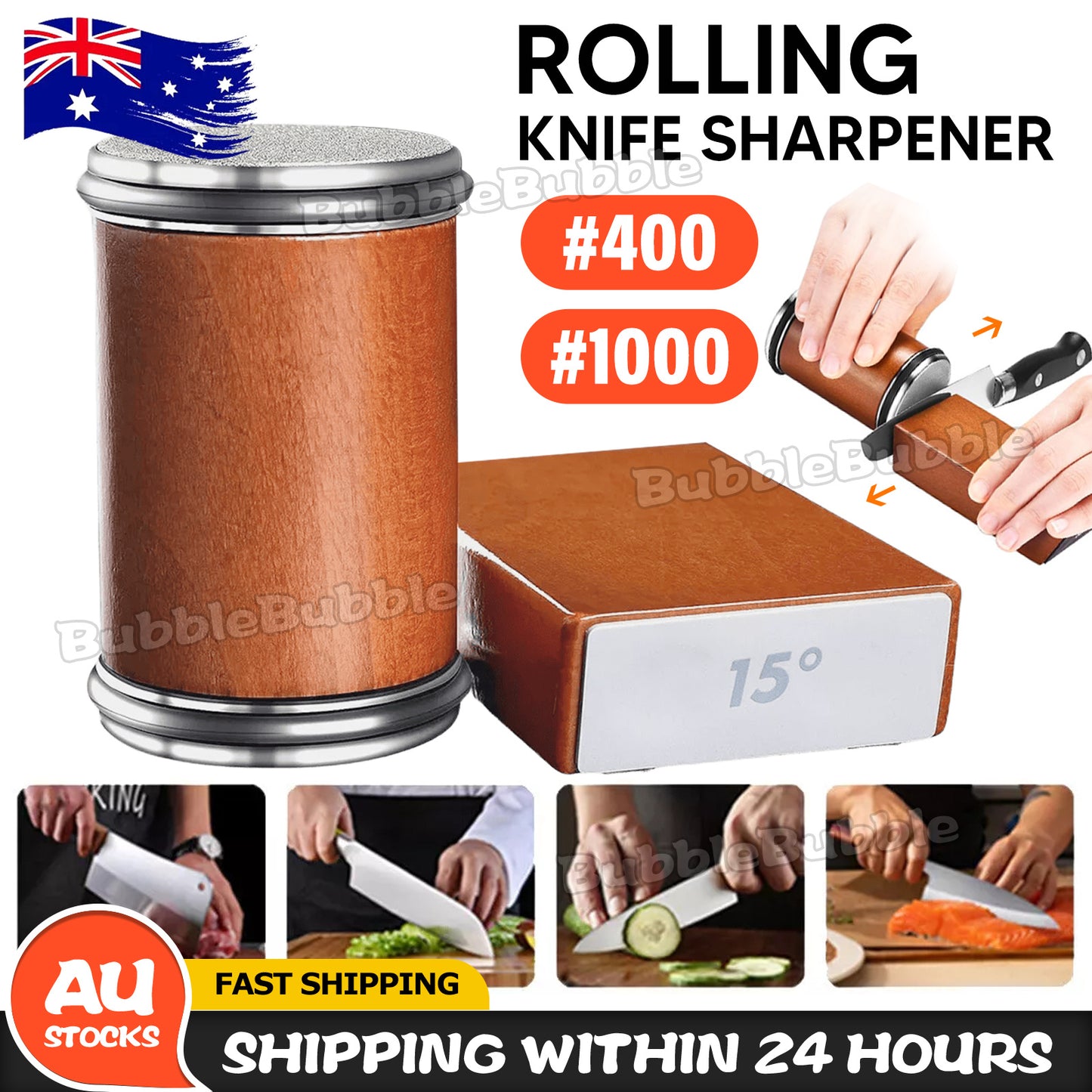 Premium Knife Sharpener Pro Rolling Edge Sharpeners Diamond Sharpening Stone New BubbleBubble