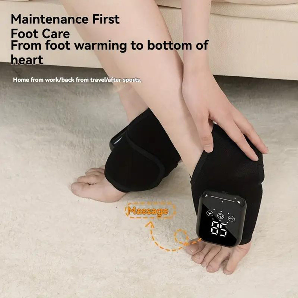 2pcs 3 Heating Levels Heated Ankle Brace with Vibration, USB Rechargeable Foot Heating Pad for Foot Massager and 3 Vibration Modes Adjustable
