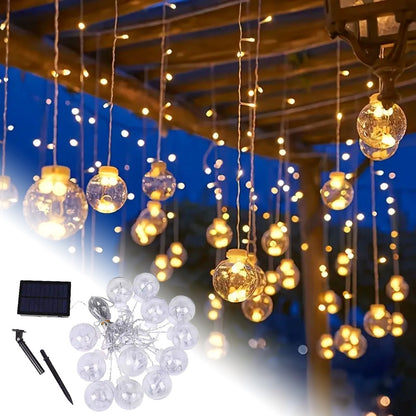 Solar Fairy Light String, Wishing Ball String Lights with Remote Control, 8 Lighting Modes, 108 LEDs, 12 Wishing Balls, Wall-Mounted, Plastic, for Home Gatherings, Party, Indoor Holiday Decorations, Car Accessories, Room Decor, Mother's Day Gifts