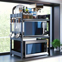 Three-tier microwave oven rack