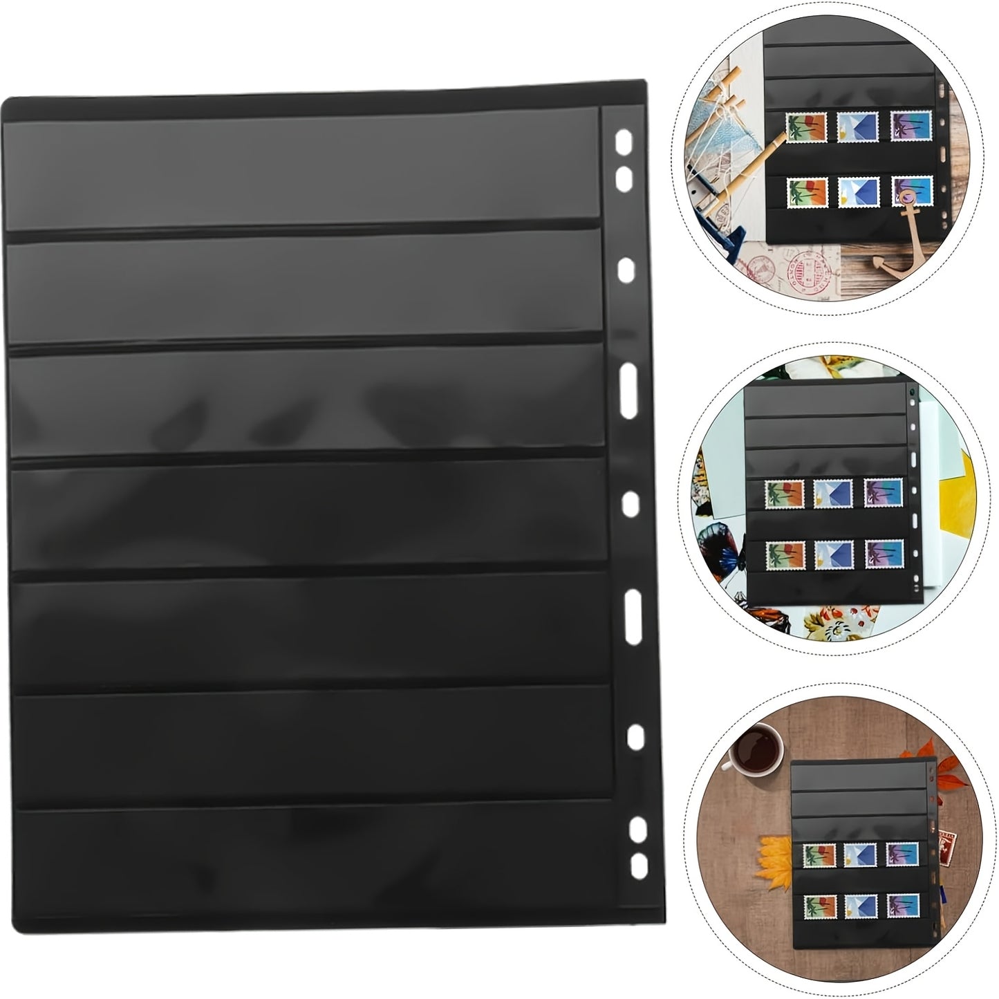 40pcs Standard 9-Hole Black Double-Sided Album Inner Sheets Card Stamp Banknote Collection Album Inserts Pages For Coin Collecting And Supplies (7 Pockets)